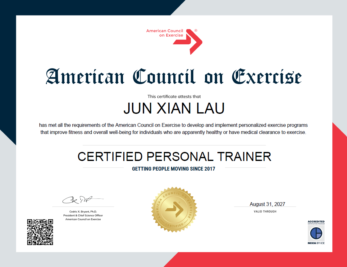 ACE certified Personal Trainer