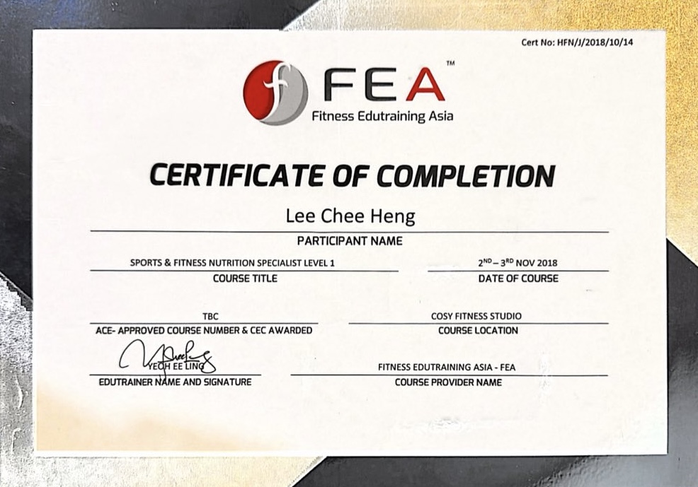 FEA Sports & Fitness Nutrition Specialist